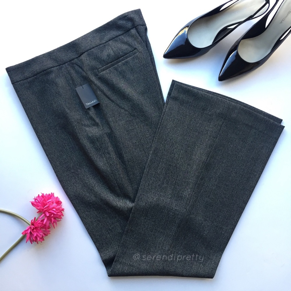 TAHARI Black Gray Trousers